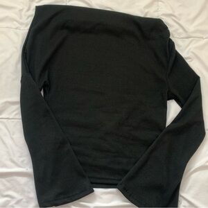 black off shoulder bell sleeve top